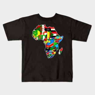 African Pride African Countries Flag Africa Map Kids T-Shirt